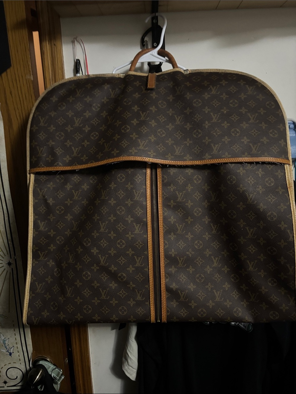 Louis Vuitton Brown Monogram Garment Bag with Tan Trim